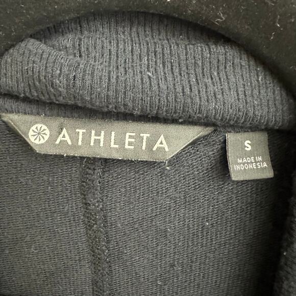 Athleta Pranayama Restore Wrap Open Cardigan Black Small Pockets Fall Cozy - Picture 4 of 5